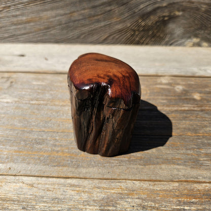Wood Ring Box Redwood Rustic Handmade California #671 Storage Live Edge Gift