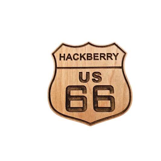 Hackberry Arizona Route 66 Road Sign Wood Magnet Souvenir - M4057