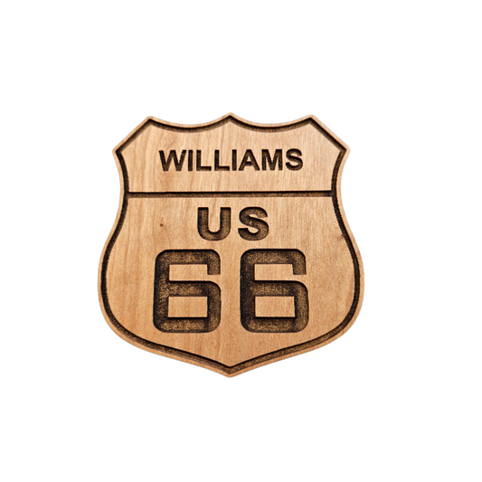 Williams Arizona Route 66 Road Sign Wood Magnet Souvenir - M4058