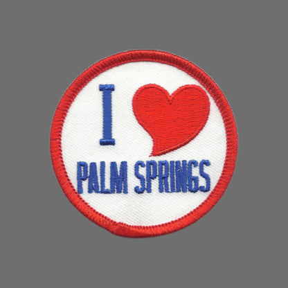 I Love PALM SPRINGS Red Heart Souvenir Embroidered Patch - PALM SPRINGS-02/36