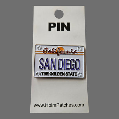 SAN DIEGO CA License Plate lapel hat pin - Carded 0475-4708