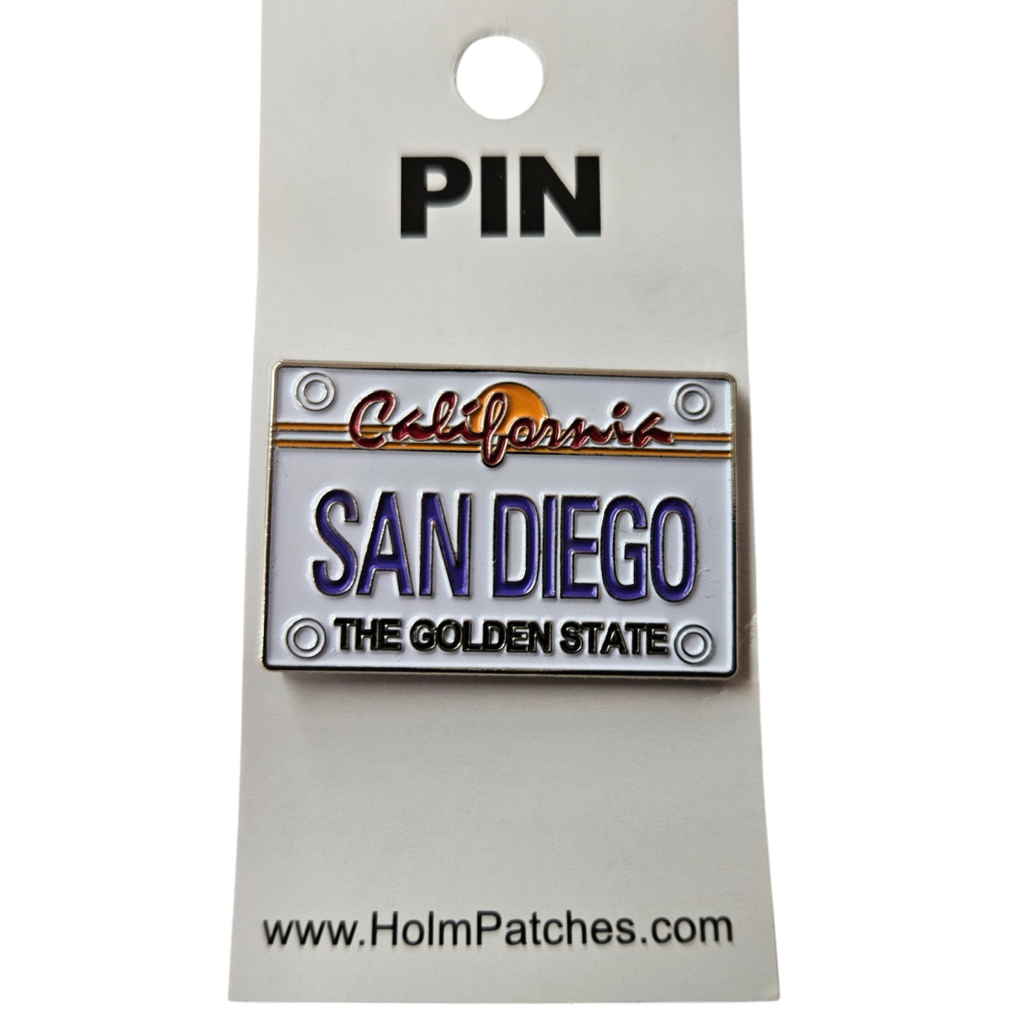 SAN DIEGO CA License Plate lapel hat pin - Carded 0475-4708