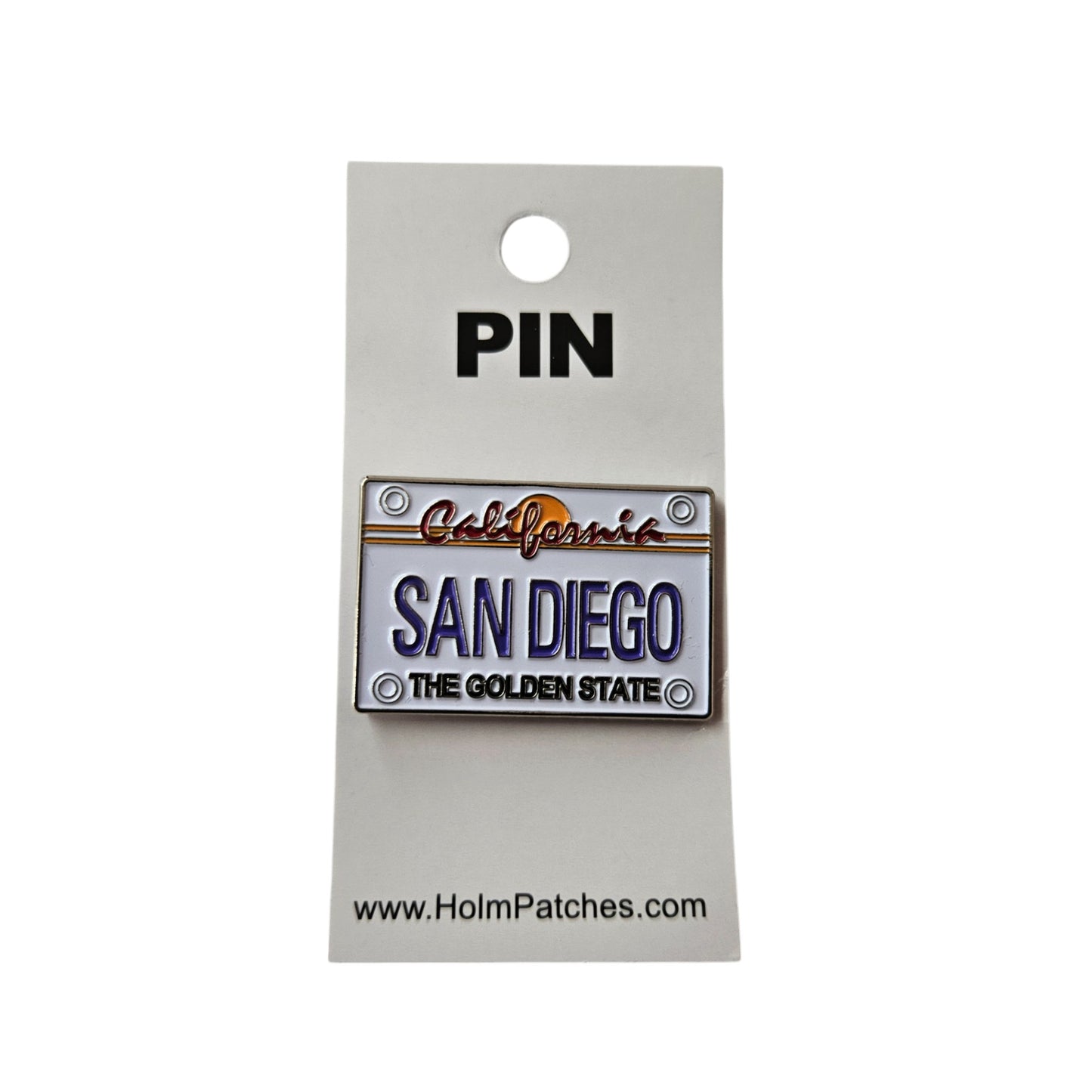 SAN DIEGO CA License Plate lapel hat pin - Carded 0475-4708