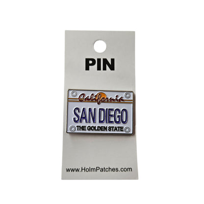 SAN DIEGO CA License Plate lapel hat pin - Carded 0475-4708