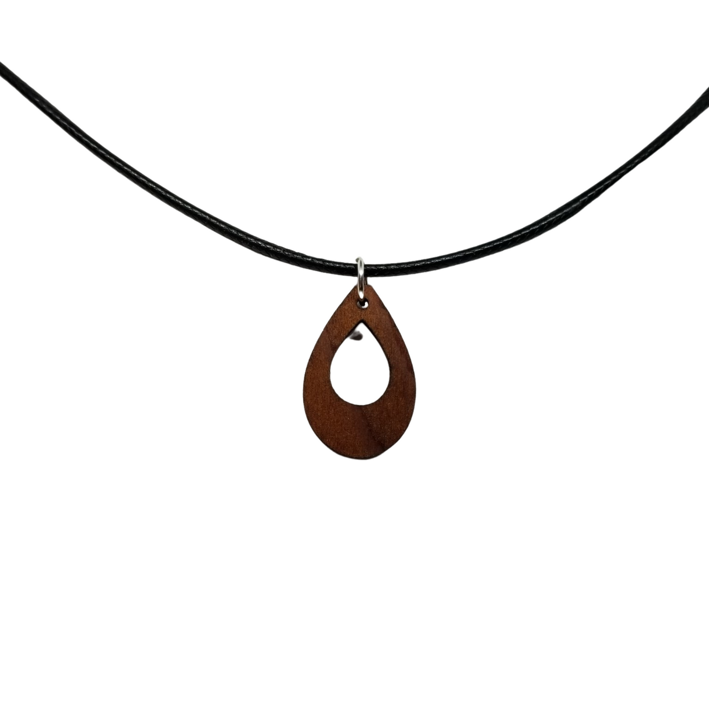 Teardrop Cutout Wood Necklace - CA Souvenir  Anniversary Gift - N3