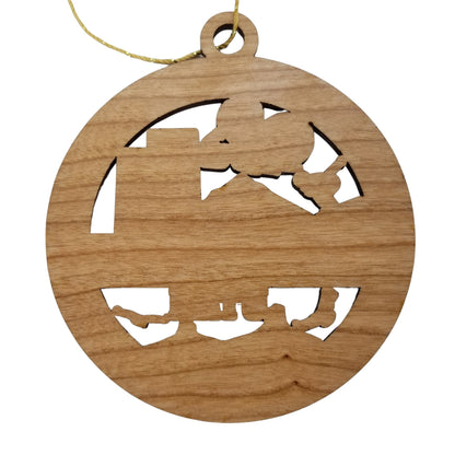 Utah Wood Ornament - UT Souvenir - Handmade Wood Ornament Made in USA State Shape Movie Theater Items Downhill Skiing Mountains Bee Cherry - 15596
