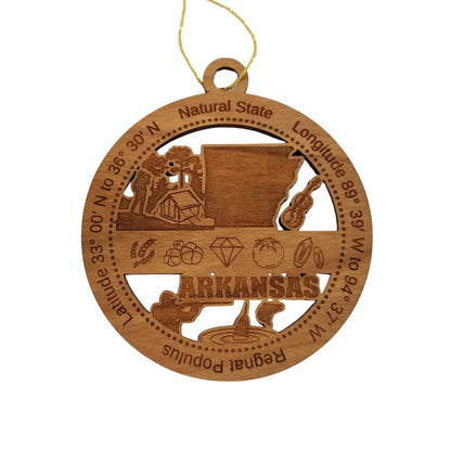 Arkansas Wood Ornament - Souvenir Collage - 15625