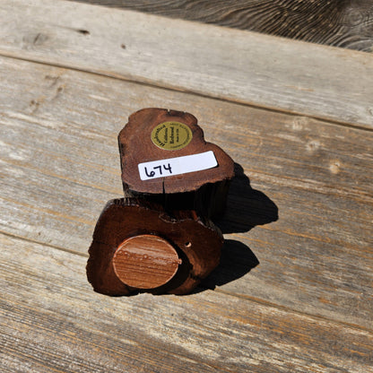 Wood Ring Box Redwood Rustic Handmade California #674 Storage Live Edge Gift
