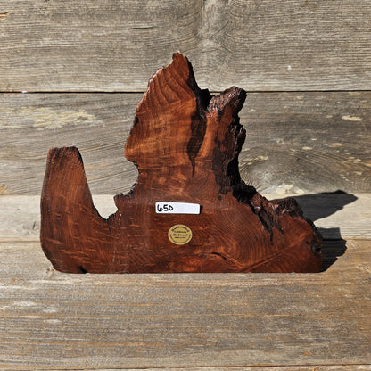 Redwood Burl Wood Clock Mantle Desk Office Gifts for Men Sitting Wood Table Shelf #650