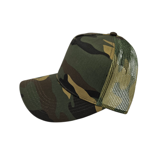 Solid Trucker Mesh Camo Cap or Hat - 0111-0129