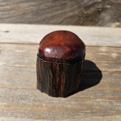 Wood Ring Box Redwood Rustic Handmade California #677 Storage Live Edge Gift