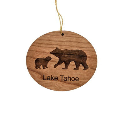 Lake Tahoe Ornament California Bear and Cub Wood Souvenir - 15747