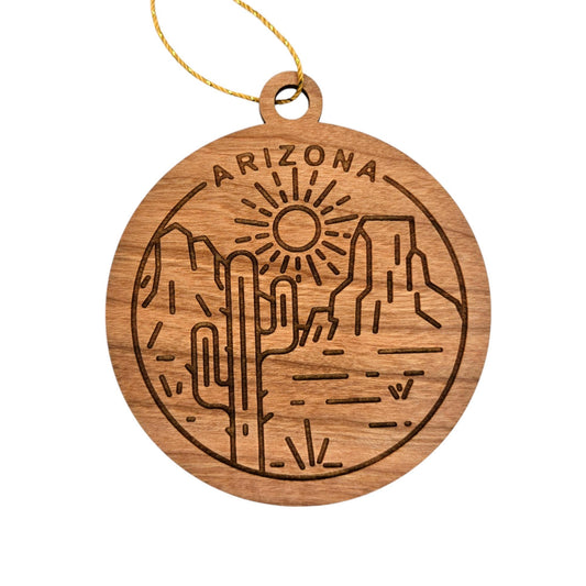 Arizona Wood Ornament - AZ Souvenir - Handmade Wood Ornament Made in USA Rock Formations - 15765