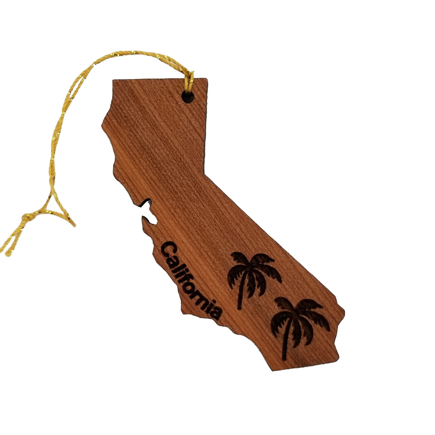 California Palm Trees State Shape Wood Ornament - 15033