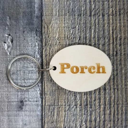 Porch Wood Keychain Key Ring Keychain Gift - Key Chain Key Tag - KC8161