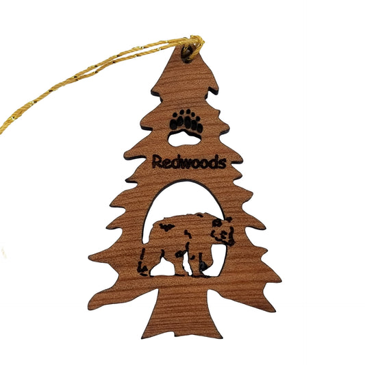 Bear in a Tree Ornament California Redwoods Souvenir - 15017