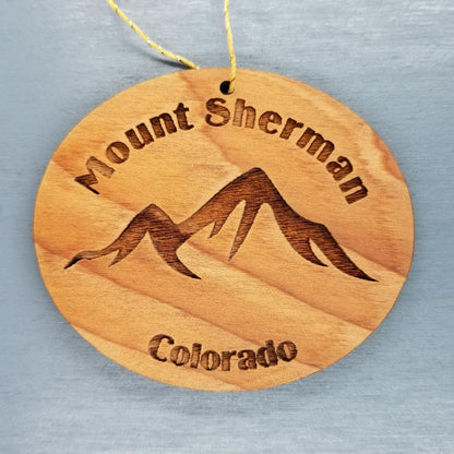 Mount Sherman Ornament Handmade Wood Colorado Souvenir - 15103