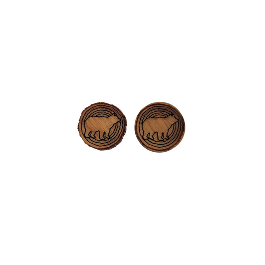 Bear Limb Earrings - Wood Earrings - Stud Earrings - Post Earrings - Faux Limb Bear Earrings -P27