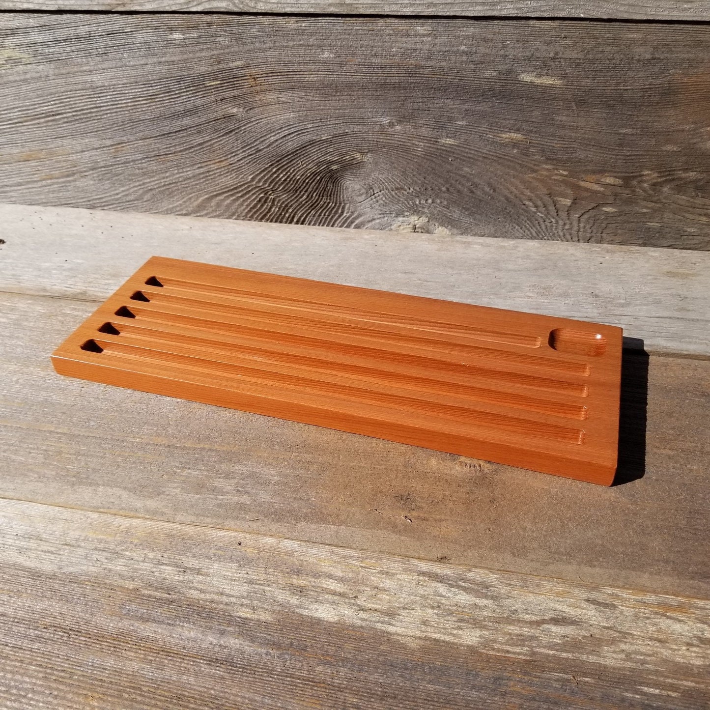 Domino Rack Tray Holder Holds 25 Dominoes Game California Redwood Souvenir Domino Accessory Train Pocket Mexican Train Chicken Foot Wood Lg