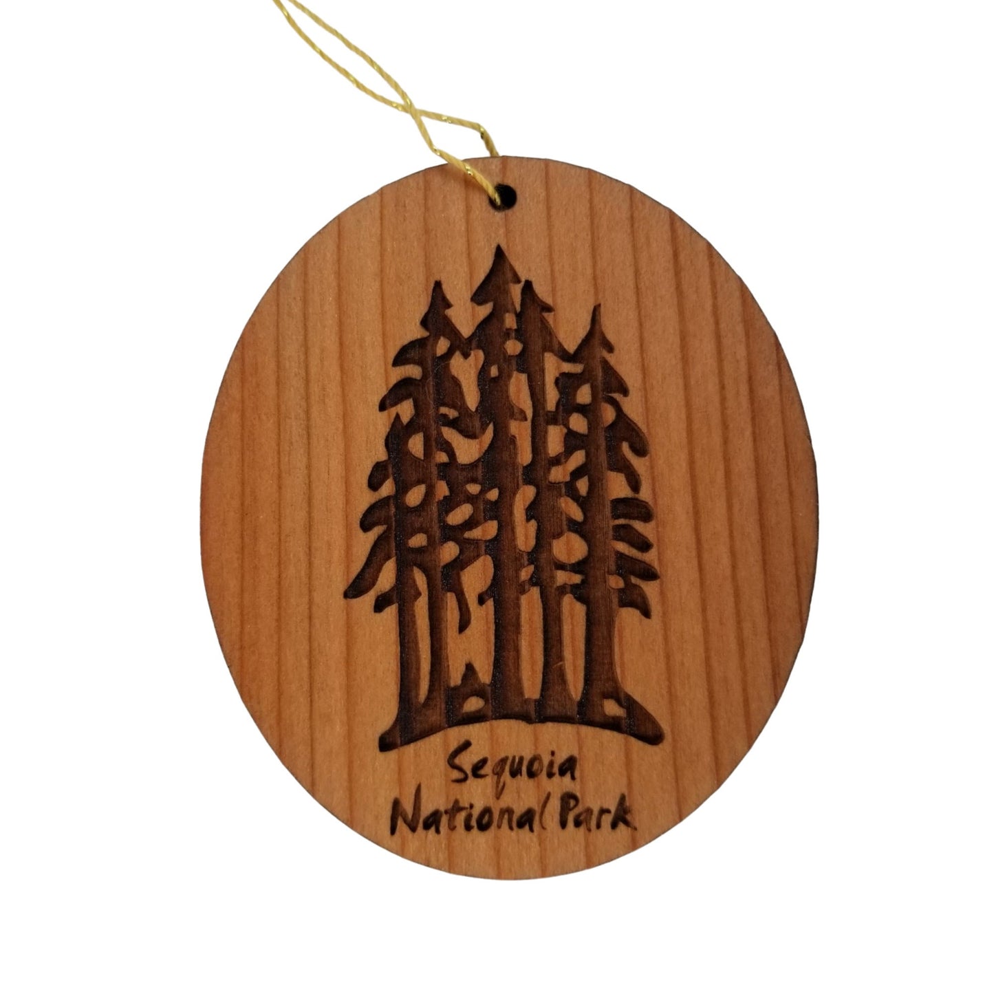Sequoia National Park Ornament - Forest Trees Handmade Wood Souvenir Multi Trees -15018SEQ