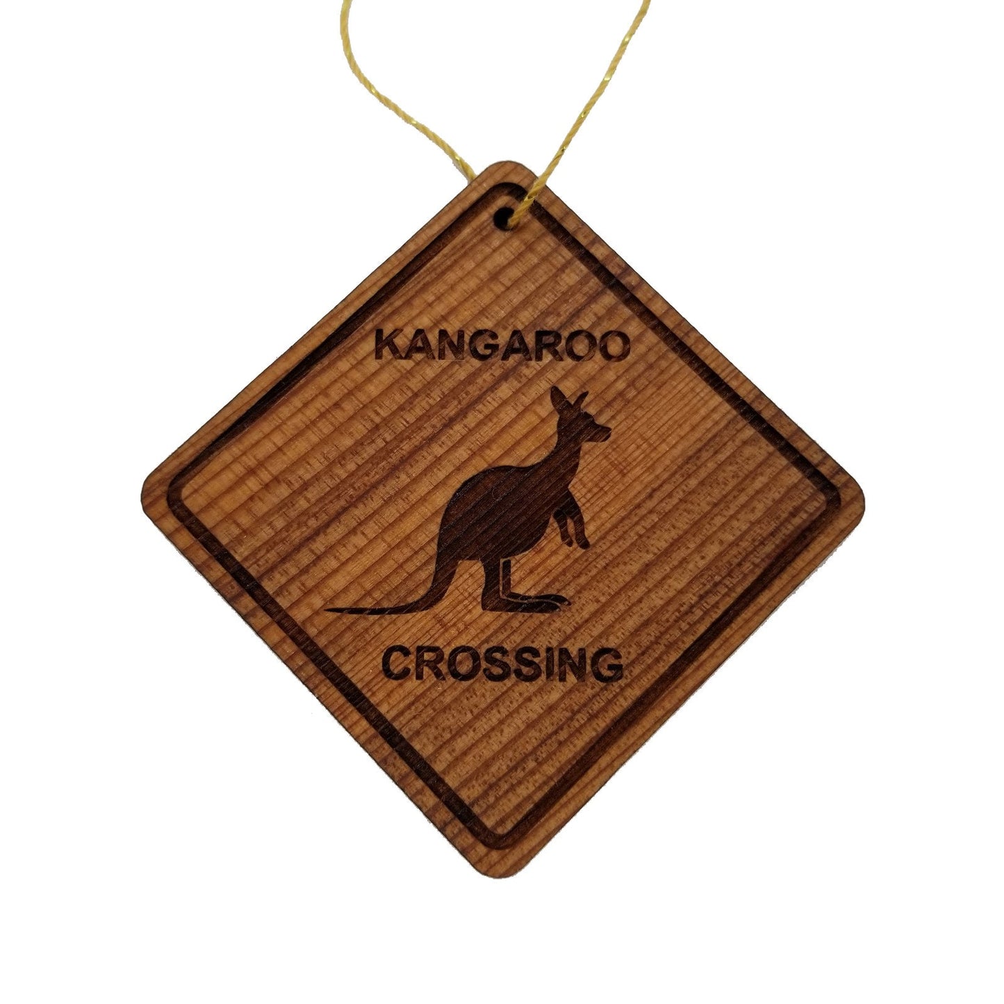 Kangaroo Crossing Ornament -  Wood Souvenir - 15222