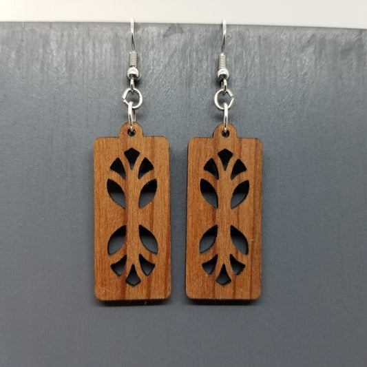 Wood Earrings - Cutout Branches or Tree Earrings - Dangle Earrings - CA Souvenir Keepsake - Anniversary Gift D21