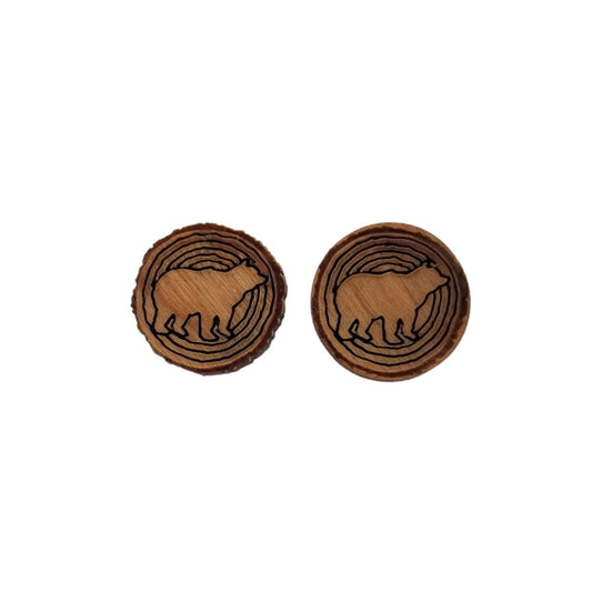 Bear Limb Earrings - Wood Earrings - Stud Earrings - Post Earrings - Faux Limb Bear Earrings -P27