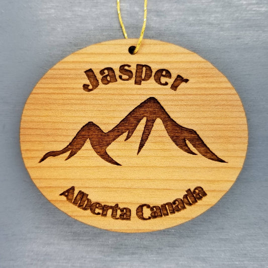 Jasper Alberta Canada Mountains Ornament Wood Souvenir - 15123