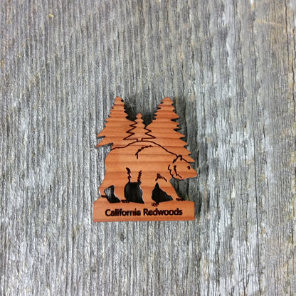 California Redwoods Bear Tree Wood Refrigerator Magnet Souvenir Made in USA - 4002