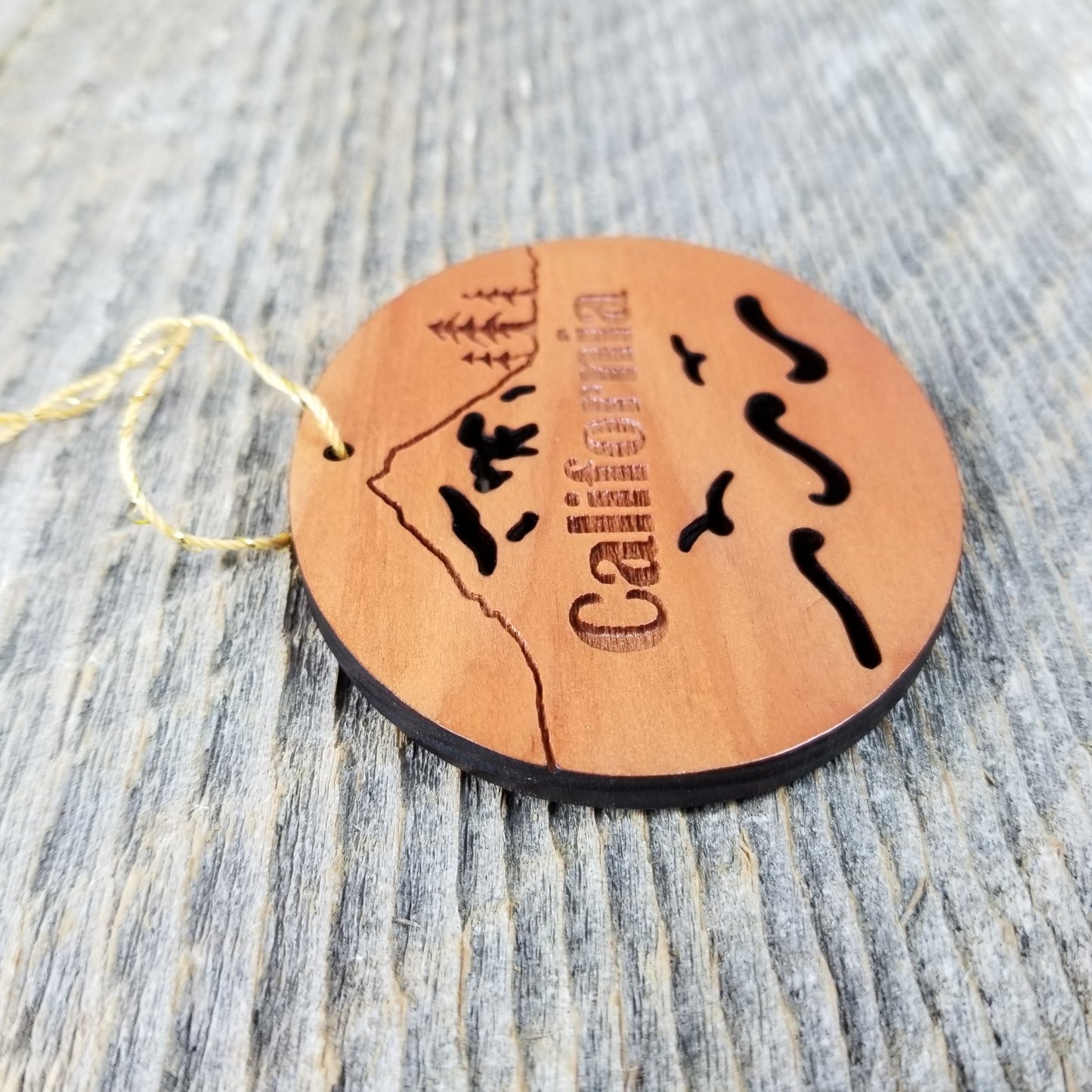 California Christmas Ornament Oval Wood Souvenir - 15001