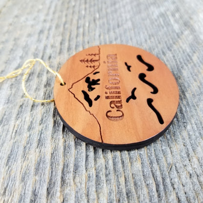 California Christmas Ornament Oval Wood Souvenir - 15001