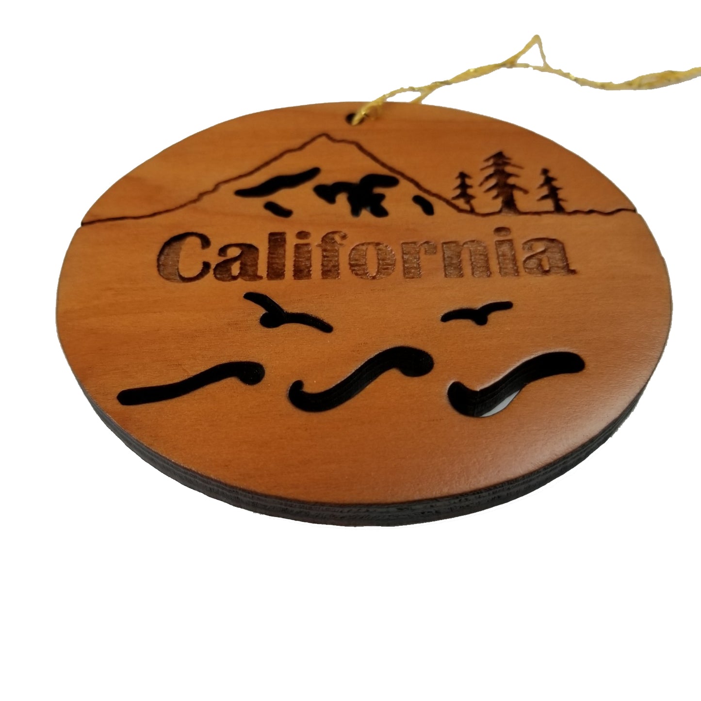 California Christmas Ornament Oval Wood Souvenir - 15001