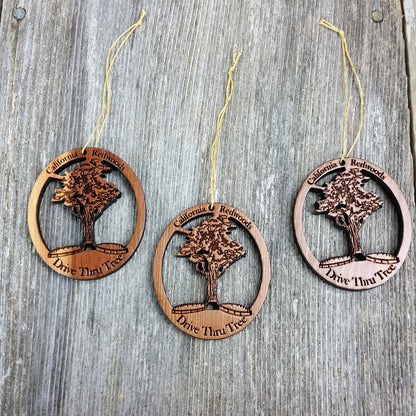 Drive Thru Tree Christmas Ornament Handmade Wood Souvenir - 1055L