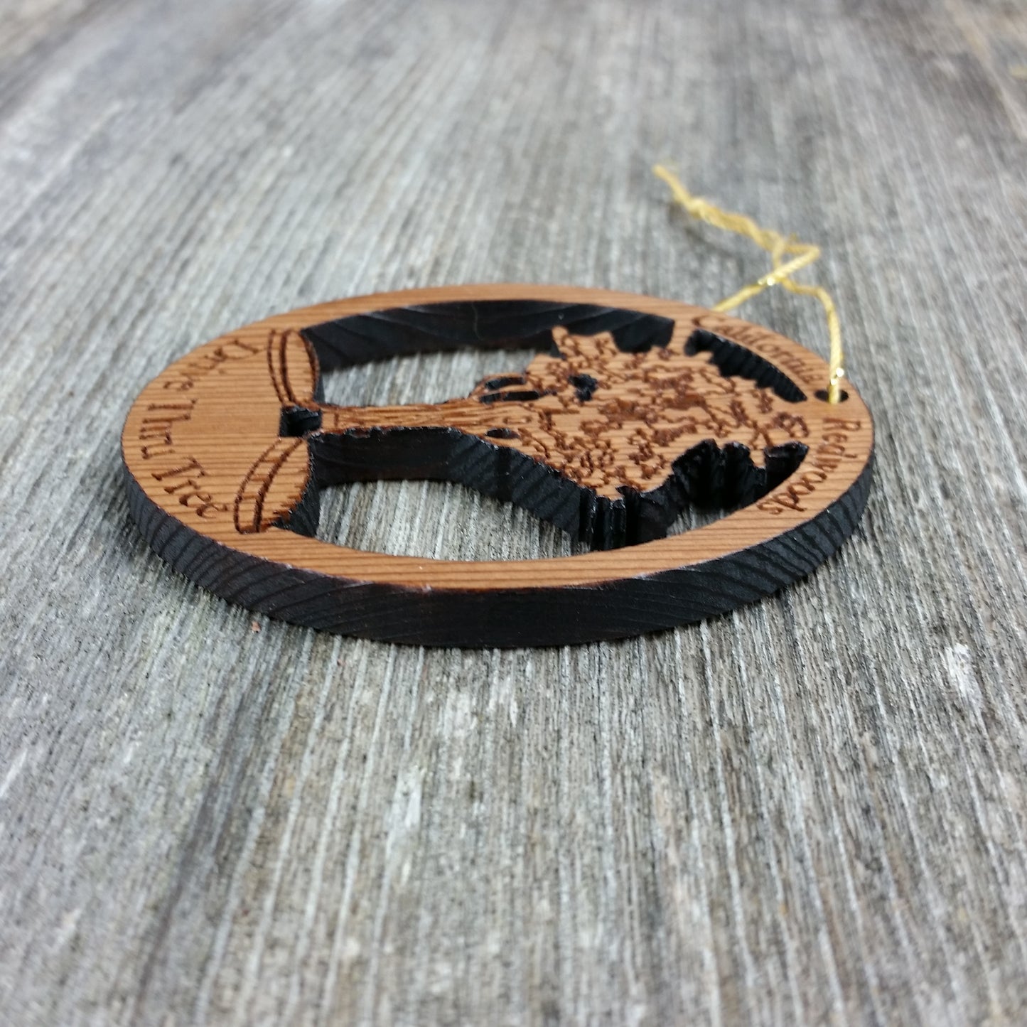 Drive Thru Tree Christmas Ornament Handmade Wood Souvenir - 1055L