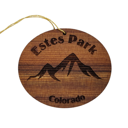 Estes Park Ornament Handmade Wood Ornament CO Souvenir Mountains Ski Resort Skiing Skier CO Rocky Mountains