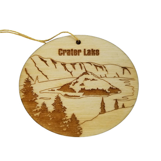 Crater Lake National Park Ornament Handmade Wood Souvenir 3"