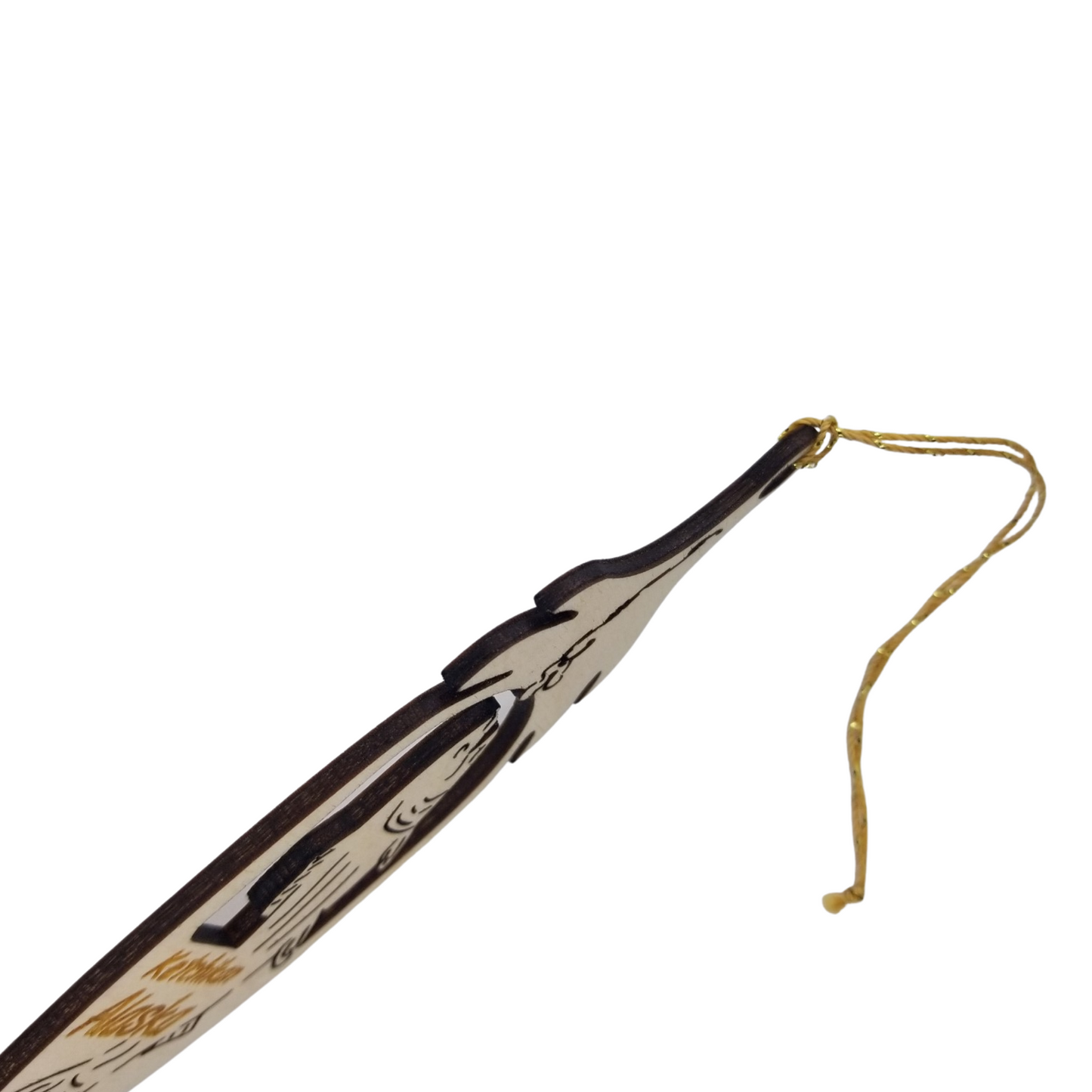 Ketchikan Alaska Fish Wood Ornament Handmade in USA Souvenir Feather 5.375" - 15053