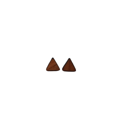 Triangle Wood Earrings - Wood Stud Earrings