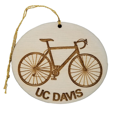 UC Davis Wood Ornament - Mens Bike or Bicycle - Handmade - 15031