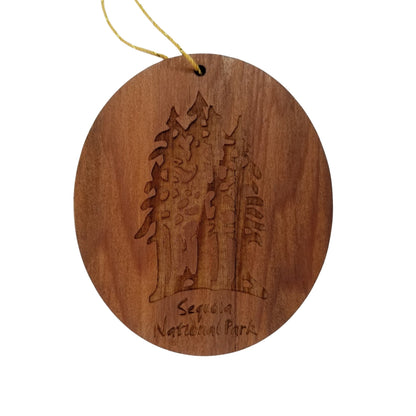 Sequoia National Park Ornament - Forest Trees Handmade Wood Souvenir Multi Trees -15018SEQ