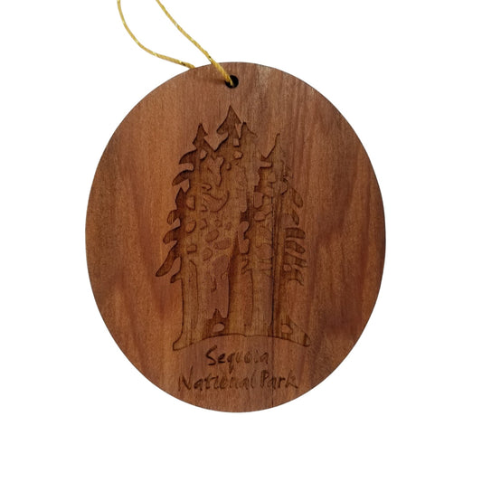 Sequoia National Park Ornament - Forest Trees Handmade Wood Souvenir Multi Trees -15018SEQ