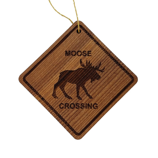 Moose Crossing Ornament - Wood Souvenir - 15160
