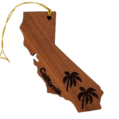 California Palm Trees State Shape Wood Ornament - 15033