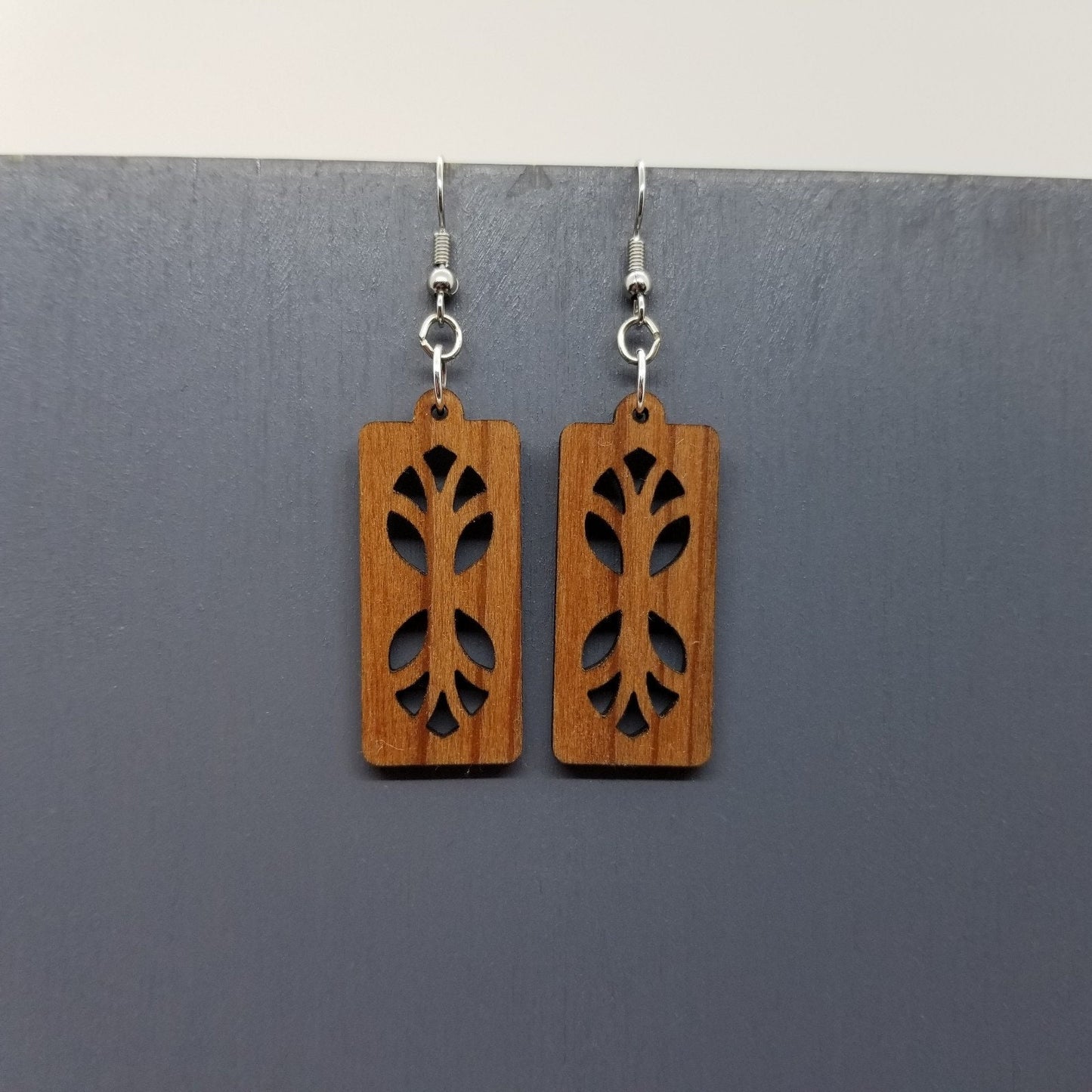 Wood Earrings - Cutout Branches or Tree Earrings - Dangle Earrings - CA Souvenir Keepsake - Anniversary Gift D21
