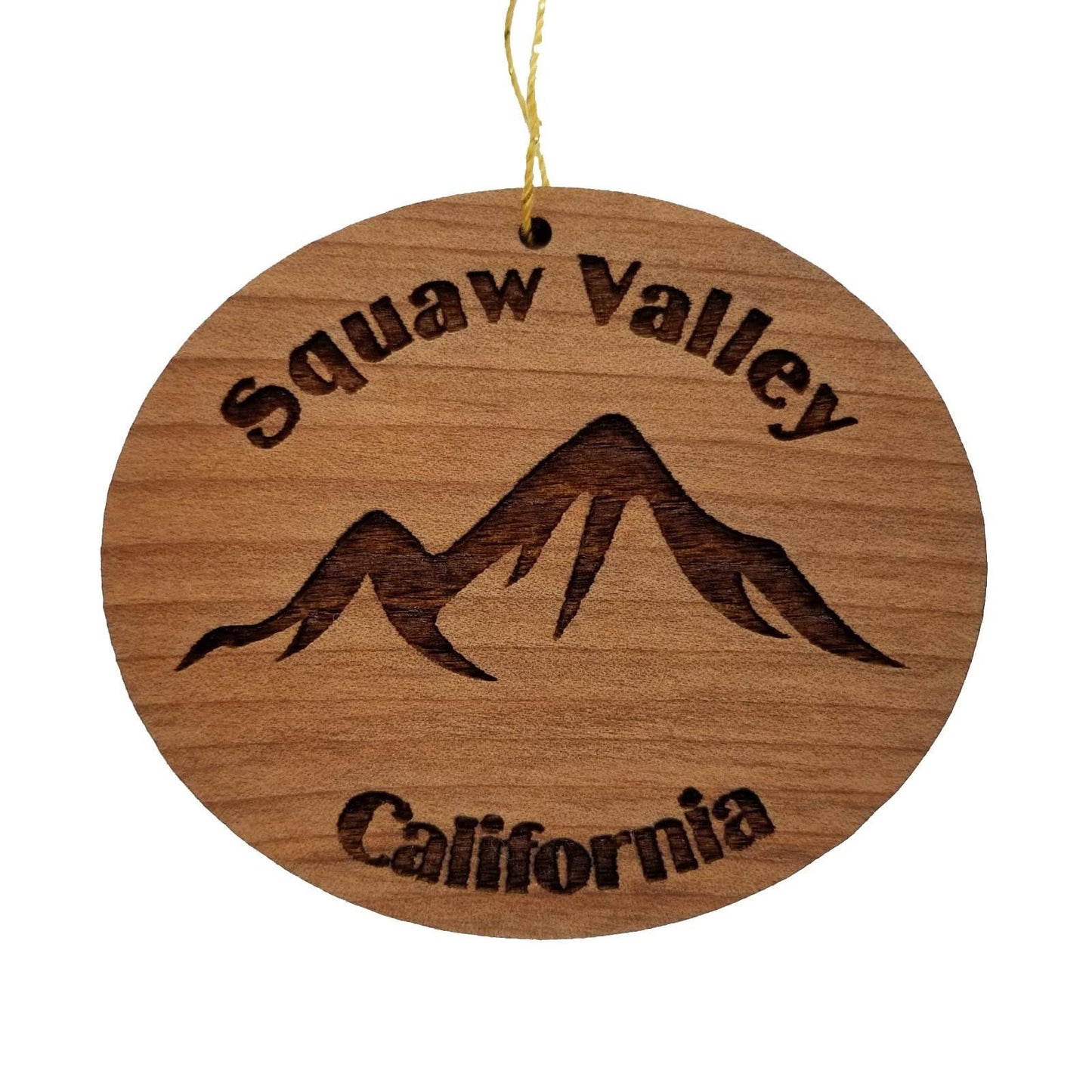 Squaw Valley Ornament California Souvenir Squaw Valley Ski Resort Handmade Wood Ornament