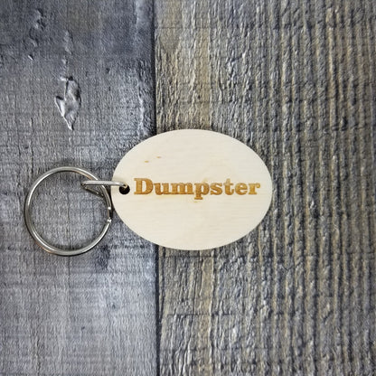 Dumpster Wood Keychain Key Ring Keychain Gift - Key Tag Keyring Key Marker - KC8137