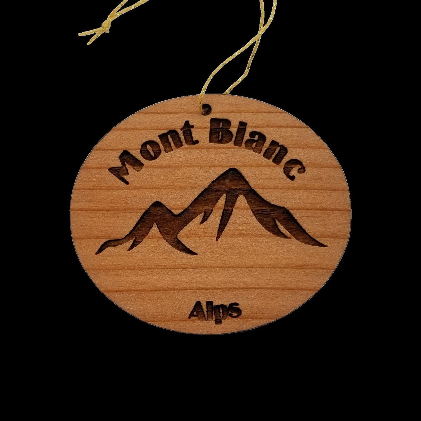Mont Blanc Mountains Wood Ornament Swiss Alps Souvenir - 15068