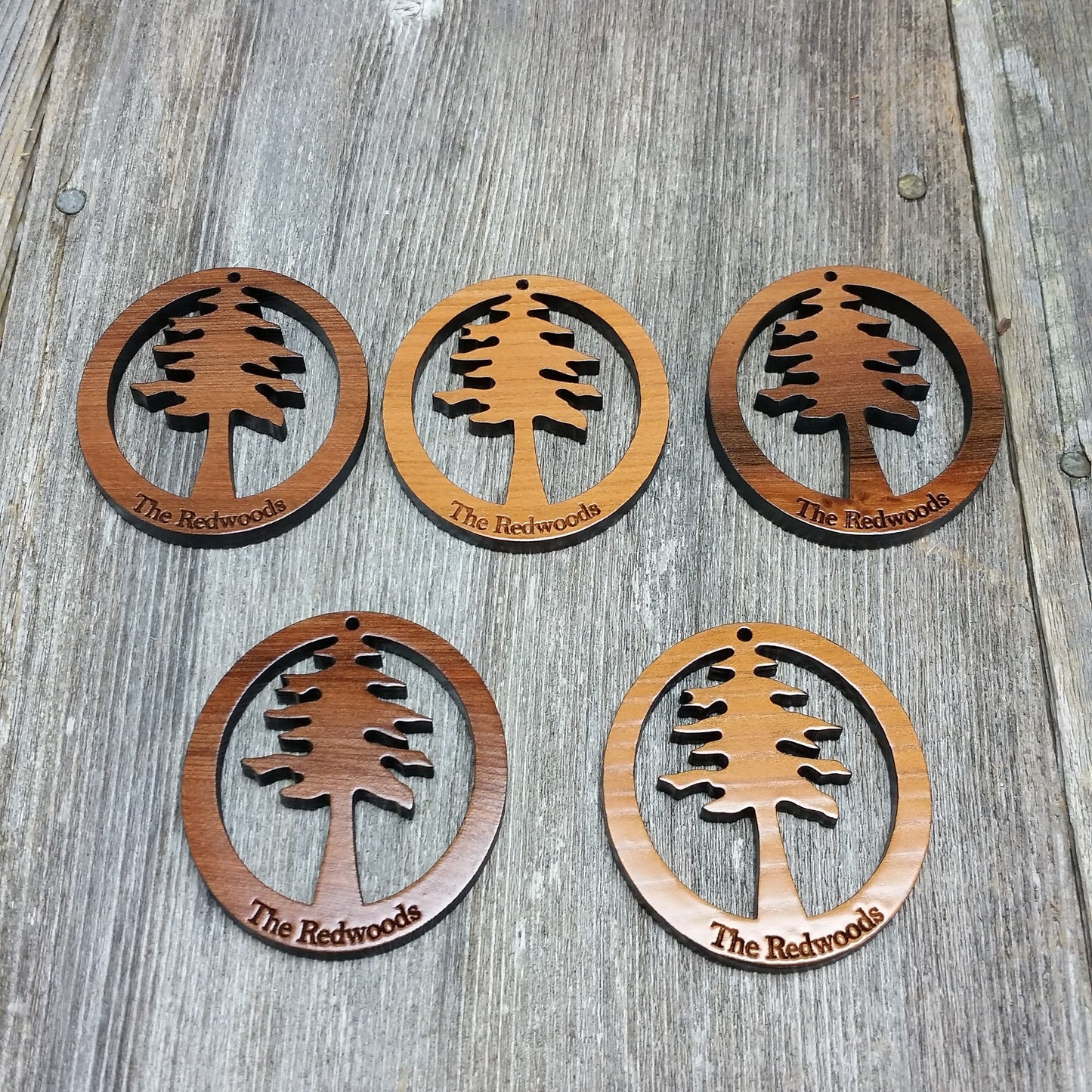 Redwood Tree The Redwoods Wood Christmas Ornament California Redwoods Handmade in USA - 15004