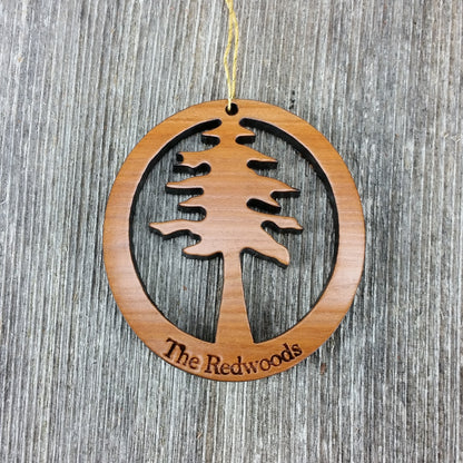 Redwood Tree The Redwoods Wood Christmas Ornament California Redwoods Handmade in USA - 15004