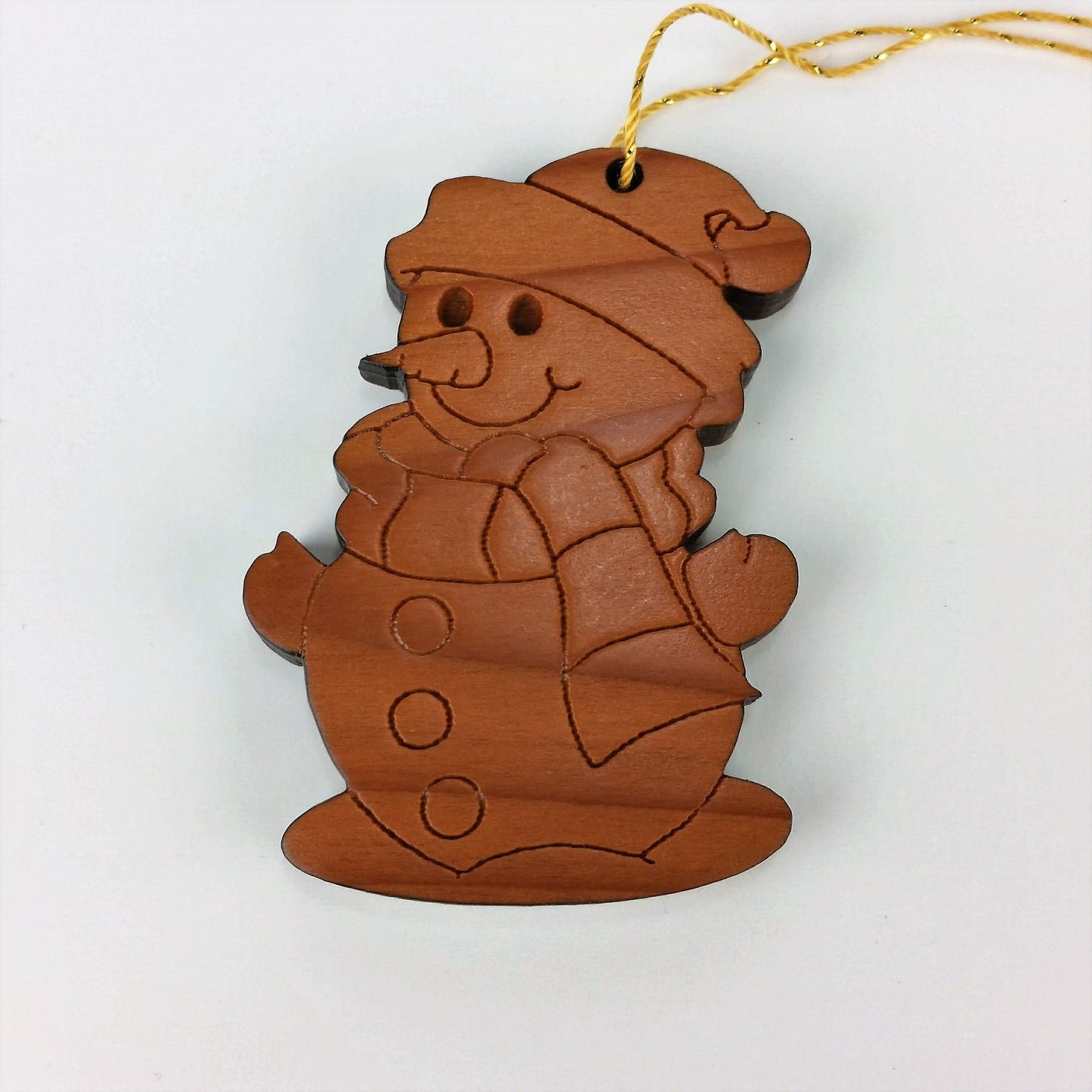 Snowman Christmas Ornament Handmade Wood - 1060L